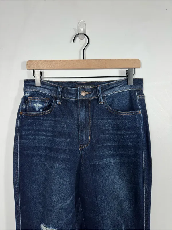 Judy Blue High Waist‎ Rigid Magic Heavy Destroy Straight Jeans Women’s 5/27 - Image 5