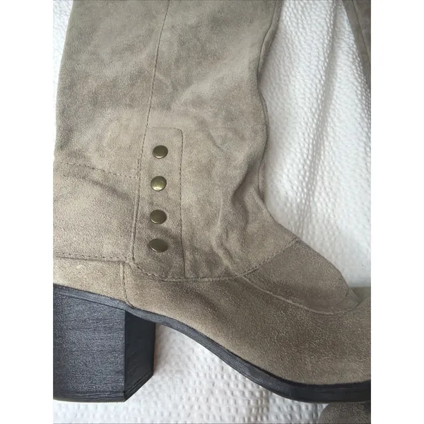 Nine West Vintage America Collection Suede Knee High Size 8M Brown Rear Zip - Image 2
