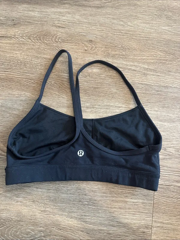 Lululemon Flow Y Nulu Black Strappy Sports Bra - Image 2