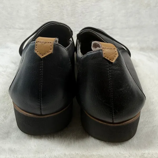 Dr Scholls Womens Black Textured Faux Leather Platform Slip On Loafers Size 11W - Image 6