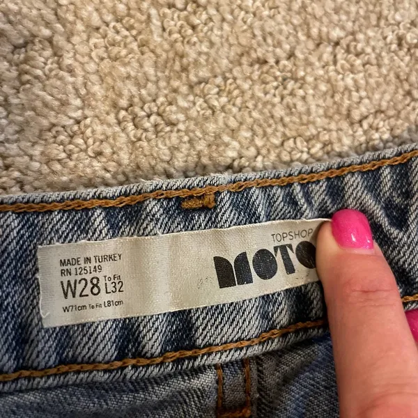 Topshop High Waist Crop Raw Hem Straight Leg Jeans 28 - Image 7