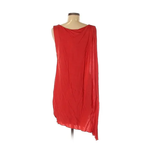 2011 VERSACE for H&M Grecian Red Shift Toga Dress With Cape - US 6 - Image 3