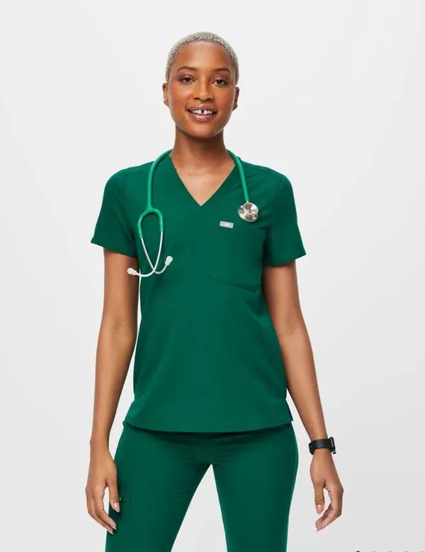 FIGS Hunter Green Scrub Top - Image 2