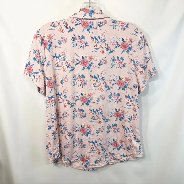 Catherine Malandrino Small Pajama Set Pink‎ Floral Short Sleeve Pants Soft 1698 - Image 8