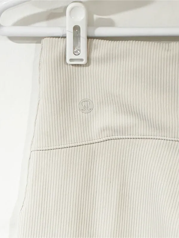 Lululemon Ribbed Softstreme Zip-leg High Rise Cropped Pant 25” BONE Size 4 - Image 4
