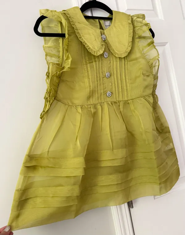 Anthropologie Maeve Peter Pan Collar Sheer Pintuck Babydoll Top, Size XS - Image 9