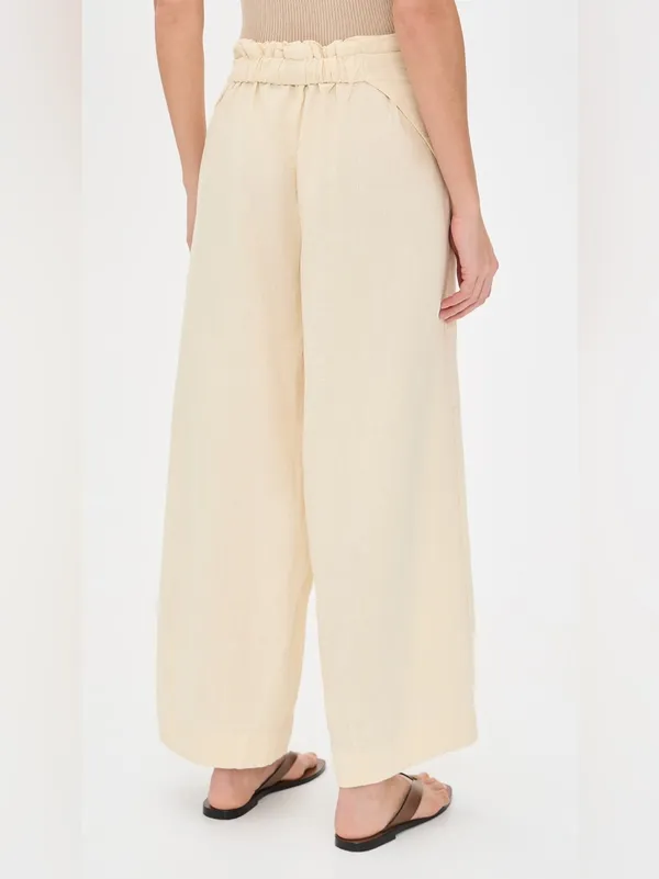 Free people Free-Est Demi Cotton Linen Pants in tea cookie size large - Image 2