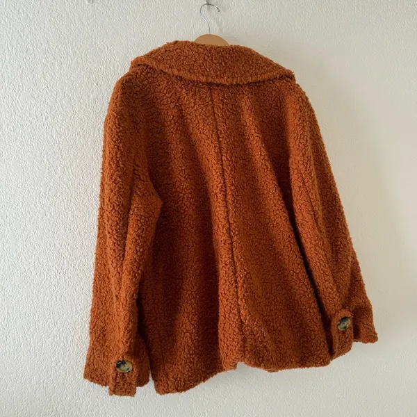 Free People *SO SOFT* Teddy Coat In Terra Cotta - Image 5