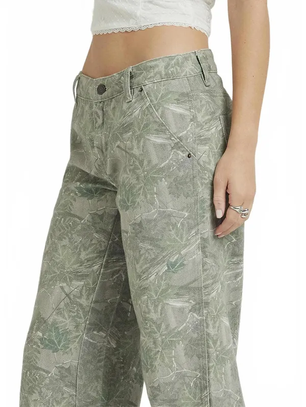 PacSun Tree Camo Low Rise Baggy Pants NWT Camouflage Green Size 27 - Image 6