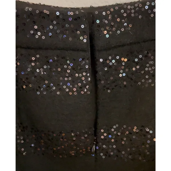 Sequin Skirt NWT Women Size 4 Black Lined Above Knee Party Ann Taylor Loft - Image 2
