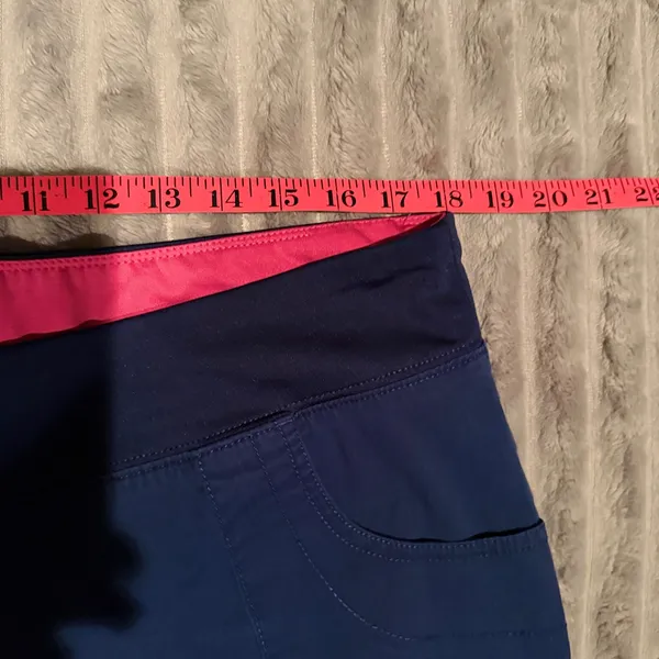 Beyond Scrubs Navy Blue Cargo Scrub Pants Womens PXL Straight Leg Pink Trim‎ - Image 4