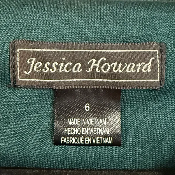 Jessica Howard 6 Emerald Green Velvet Cowl Midi Dress Cocktail‎ Evening Wedding - Image 7