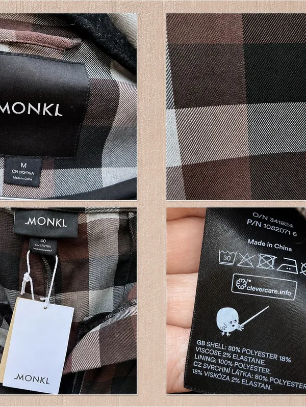 NWT Monki Plaid Matching Suit Set Blazer & Wide Leg Pants Size M - Image 6