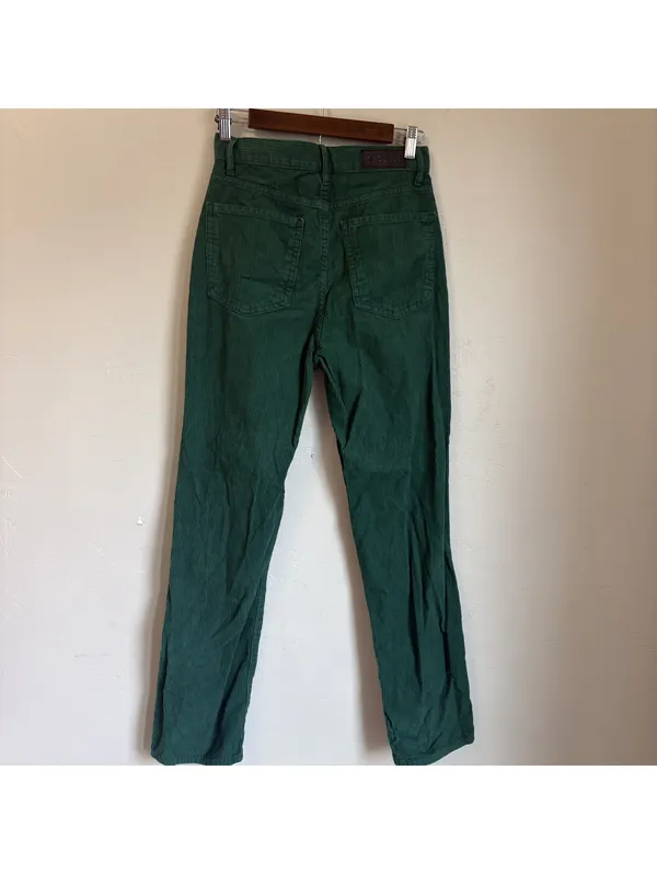 Pacsun Green Corduroy Dad Jeans High Rise Straight Leg Button Fly Size 26 - Image 7