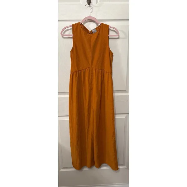 ASOS Minimal Jumpsuit with Ruching Detail and Keyhole Back in Mustard, 2 - Image 4