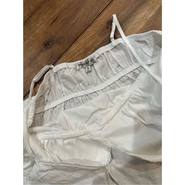 Madden Girl White Lace Trim Babydoll Cami Top Size XL Coquette Y2K Summer - Image 4