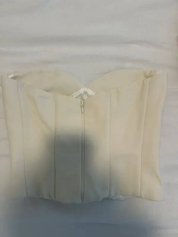 ZARA Cream Strapless Bustier Top - Image 2