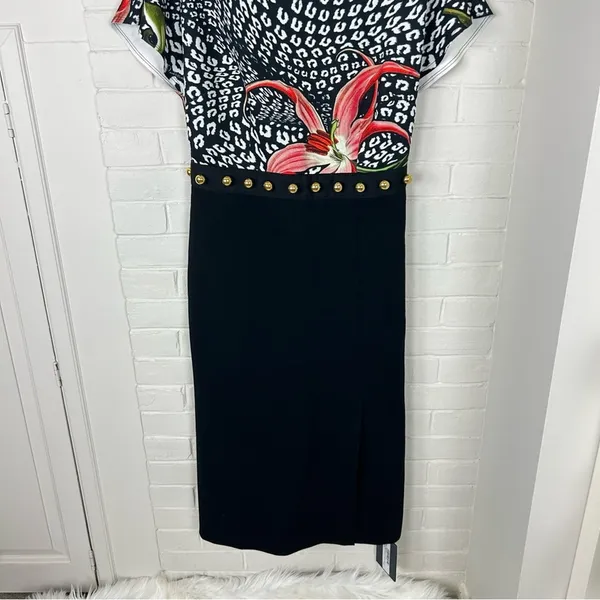 NWT Cavalli Class by Roberto Cavalli Printed Embellished Dress Size US 6 - Image 4