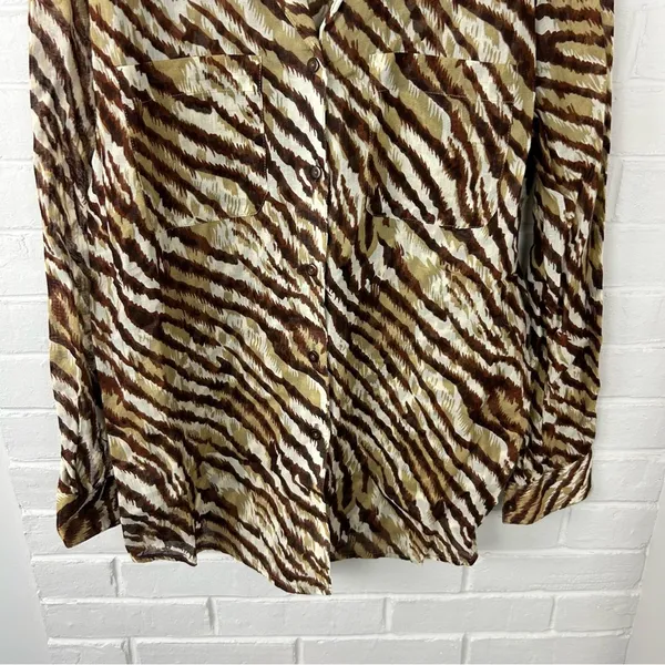 Vintage Liz Claiborne Liz Sport Animal Print Button Down Shirt Size S - Image 4