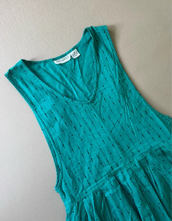 Vintage KHAZANA Patterned Pinafore House Dress - Image 5