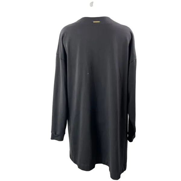 Gymshark Women's Black Long Sleeve Knit Midi Open Cardigan Sweater Top Size M - Image 3