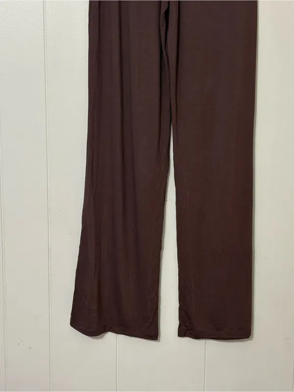 Nuuds Women’s Coffee Brown Lounge Pajama Pants Wide Leg Size XS - Image 9