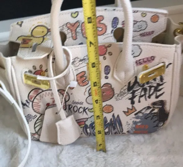 Vegan leather Designer Inspired handbag White - Image 10