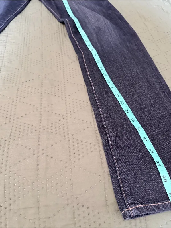 Paige Hidden Hills Straight Leg Jeans Size 28 Dark Wash Double Button - Image 10