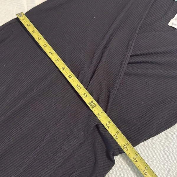 Maurices Charcoal Pinstripe‎ Long Sleeve Wrap V-Neck Ribbed Knit Dress Large NWT - Image 4
