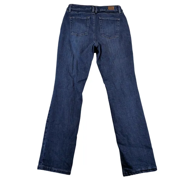 LL Bean Favorite Fit Flannel Lined Jeans Dark Indigo Rinse‎ Size 8 Reg 507470 - Image 2