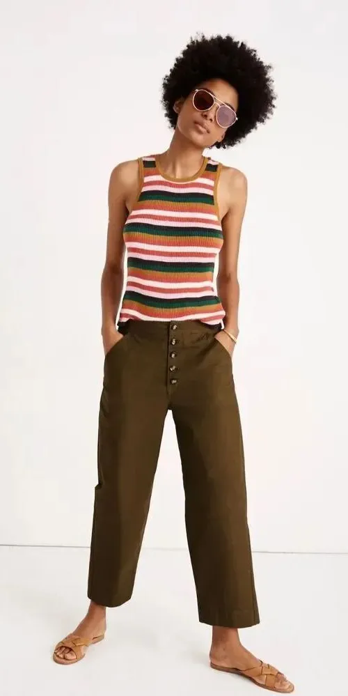 Madewell Greenwich relaxed army fatigue green 33 pants - Image 2