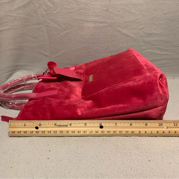 Juicy Couture Fuschia Velvet Bow Convertible Tote Bag Backpack Fairycore Y2K - Image 8
