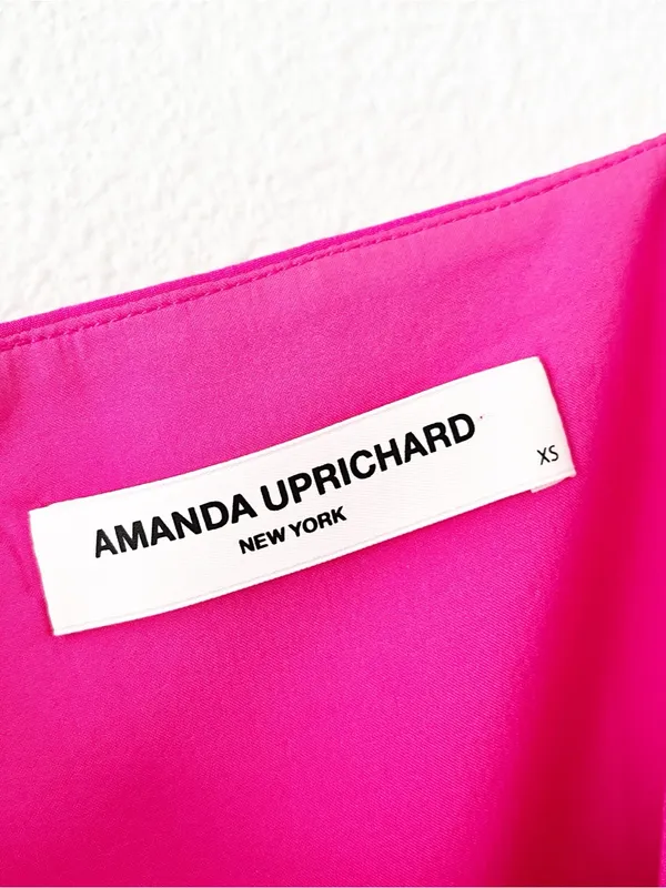 Amanda Uprichard Hot Pink Holly Rose Tie Strap Mini Dress - Image 4