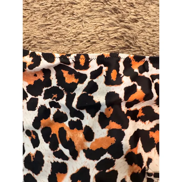 Womens‎ Leopard Print High Waist Bikini Bottoms Size Small Side Ruched Swim - Image 2