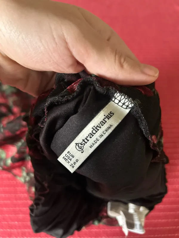Stradivarius rose floral midi skirt - Image 7