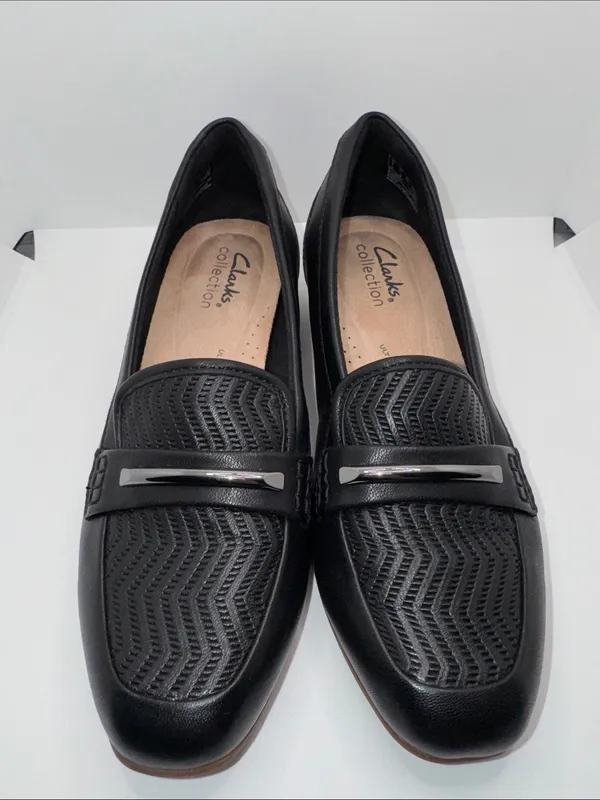 Clarks Juliet Aster‎ Loafers Black Leather Slip On Shoes Women’s 5.5 - Image 3