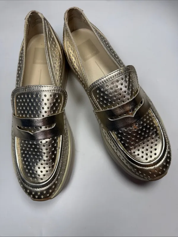 Dolce Vita Janine Chunky Platform Sole Slip-On Shoe Metallic Gold S-595 Sz 7.5 - Image 3