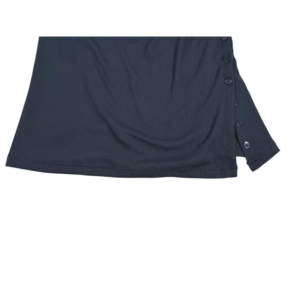 Abercrombie & Fitch Ribbed Strapless Top Slit Size S Black Minimal Y2K Going Out - Image 6