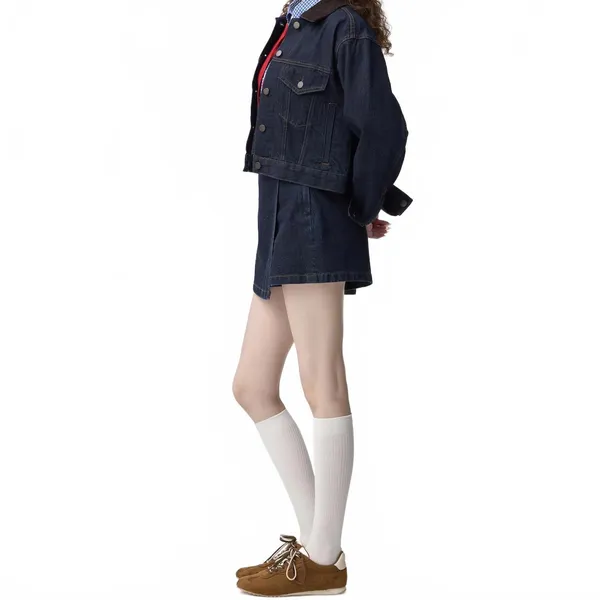 Uniqlo GU Denim Wrap Skort NWT Navy Blue Wash XS - Image 5