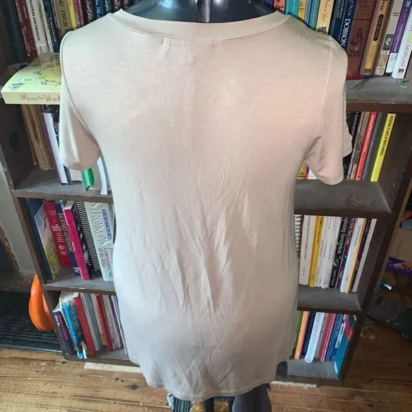 Lulu’s tan lace up front knit short sleeve Bikercore shirt - Image 2