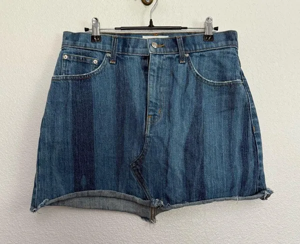 Derek Lam Denim Cleo Crossover Mini Skirt 30 - Image 2