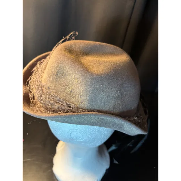 Vintage‎ Linda Jane Hollywood Styles Felt Hat Henry Pollak Ferry Felt Taupe 22 - Image 2
