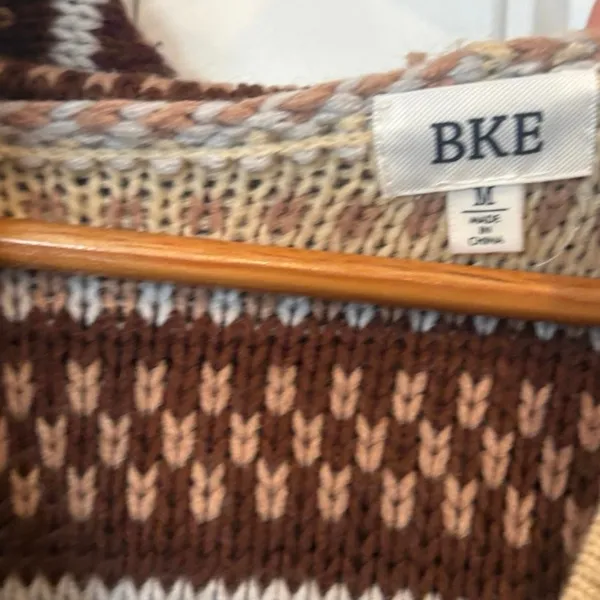 BKE Brown And White Stripe Hoodie Size‎ Medium - Image 5