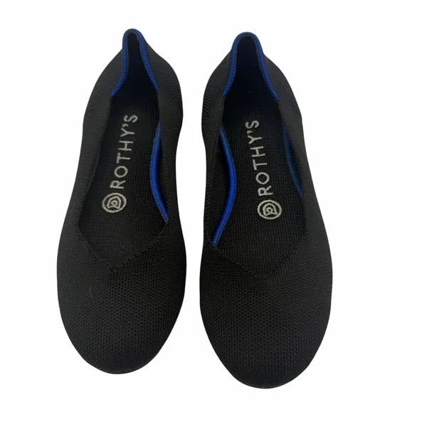 Rothy’s The Flat Black Round Toe Slip On Size 6 Knit Comfort Classic‎ Washable - Image 2
