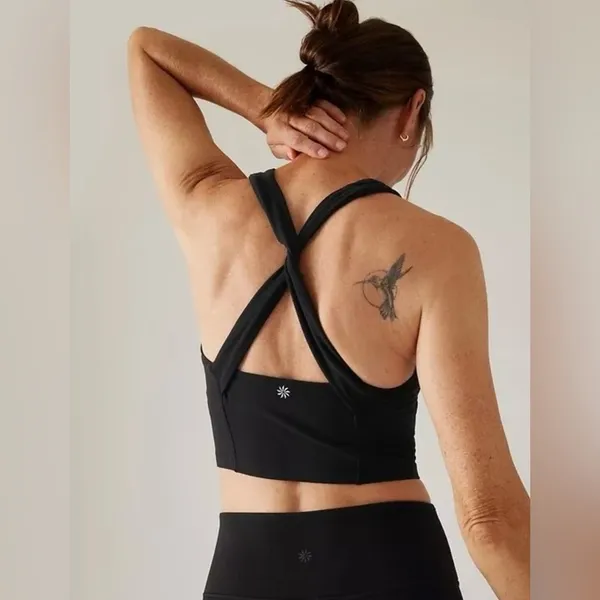 Athleta Black Ribbed Racerback Tank Top‎ Size XS with Built-in Shelf Bra - Image 8