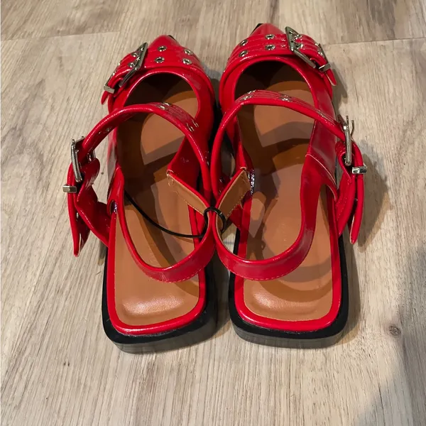 Red ballet flats with grommets size 11 - Image 6