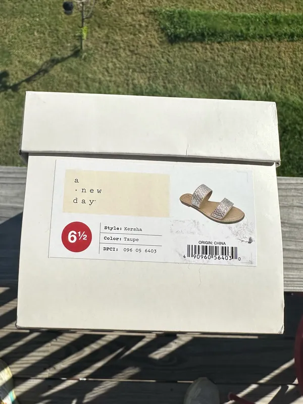 a new day Tan Slide Sandals with Silver Crystal Straps - Image 6