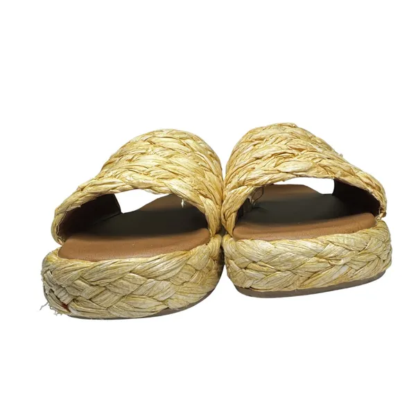 Women's Casey Braided Raffia Platform Slide Sandals A New Day Beige 11 summer - Image 2