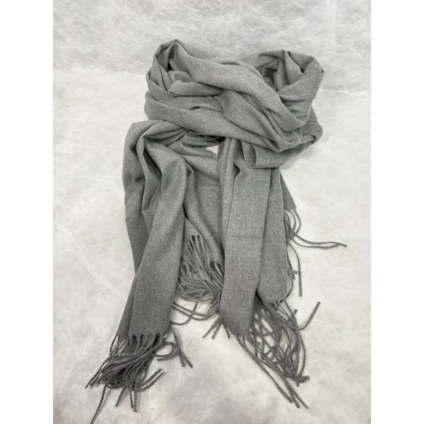 Halara Gray Oversized Fringed Scarf Soft Winter Shawl Wrap Heather Grey - Image 5
