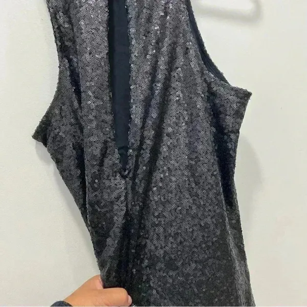 Free People blue sequin liquid shine mini dress M concert cocktail party - Image 9